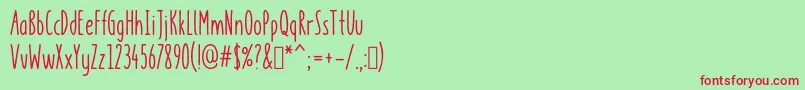 KeylimedemoRegular-Schriftart – Rote Schriften auf grünem Hintergrund