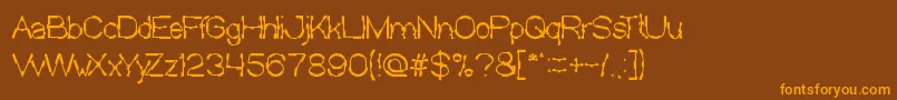 MickJagged Font – Orange Fonts on Brown Background