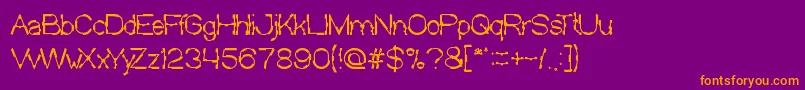 MickJagged Font – Orange Fonts on Purple Background