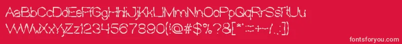 MickJagged Font – Pink Fonts on Red Background