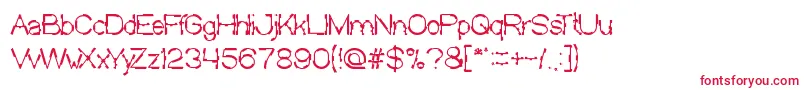 MickJagged Font – Red Fonts on White Background