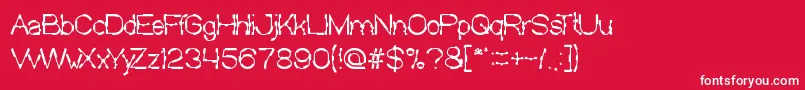 MickJagged Font – White Fonts on Red Background