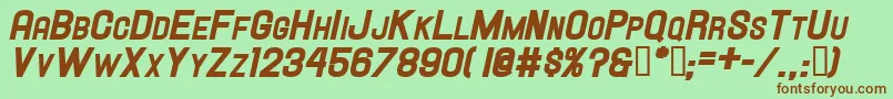 HallandaleScHeavyIt.Jl Font – Brown Fonts on Green Background