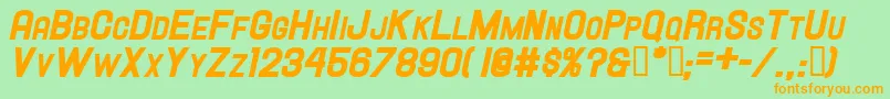 HallandaleScHeavyIt.Jl Font – Orange Fonts on Green Background