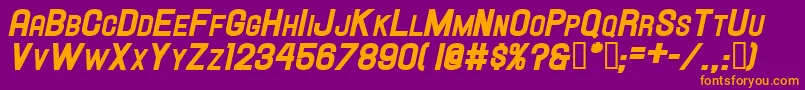 HallandaleScHeavyIt.Jl Font – Orange Fonts on Purple Background