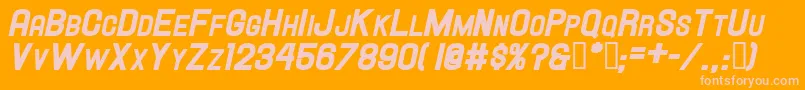 HallandaleScHeavyIt.Jl Font – Pink Fonts on Orange Background