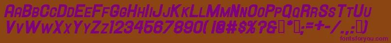 HallandaleScHeavyIt.Jl Font – Purple Fonts on Brown Background