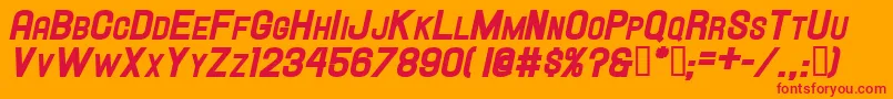 HallandaleScHeavyIt.Jl Font – Red Fonts on Orange Background