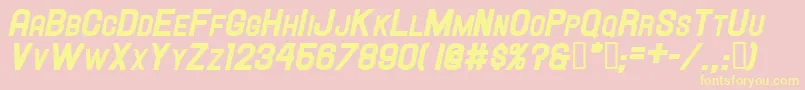 HallandaleScHeavyIt.Jl Font – Yellow Fonts on Pink Background