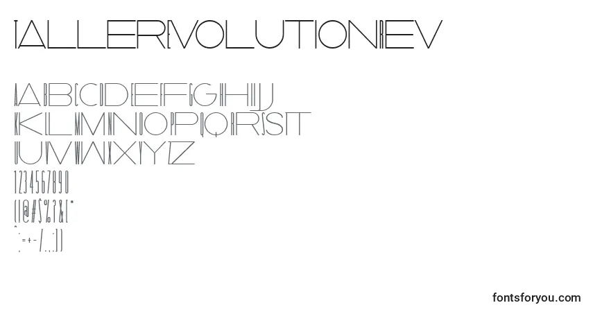 TallerEvolutionRev Font – alphabet, numbers, special characters