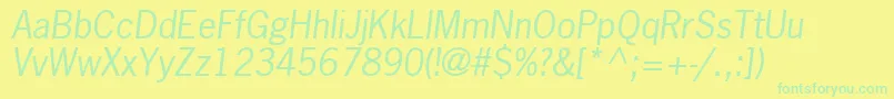 NewsGothicLtOblique Font – Green Fonts on Yellow Background