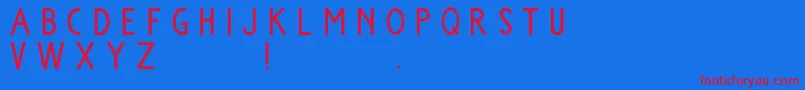 Komorebi Font – Red Fonts on Blue Background