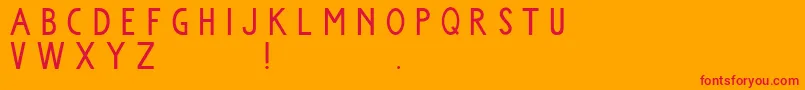 Komorebi Font – Red Fonts on Orange Background