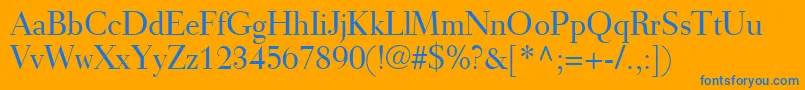 TiemannLight Font – Blue Fonts on Orange Background