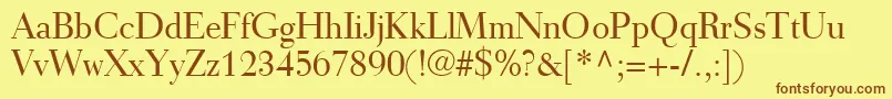 TiemannLight Font – Brown Fonts on Yellow Background