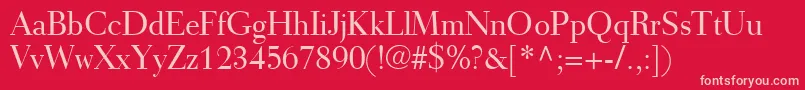 TiemannLight Font – Pink Fonts on Red Background