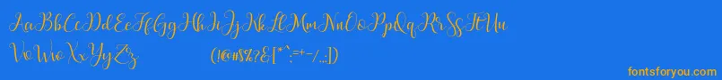 MarchyScriptDemo Font – Orange Fonts on Blue Background