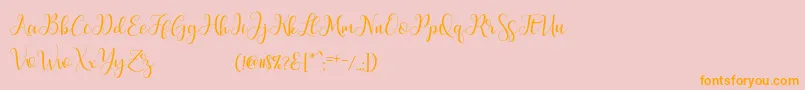 MarchyScriptDemo Font – Orange Fonts on Pink Background