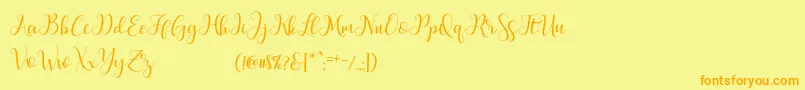 MarchyScriptDemo Font – Orange Fonts on Yellow Background