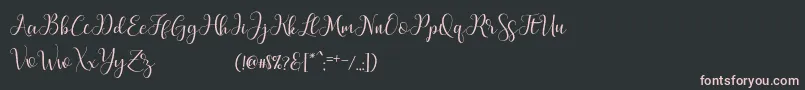 フォントMarchyScriptDemo – 黒い背景にピンクのフォント