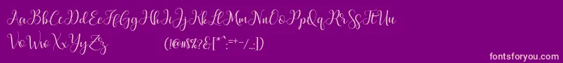 MarchyScriptDemo Font – Pink Fonts on Purple Background