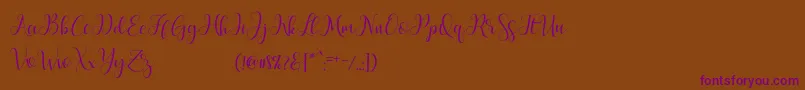 MarchyScriptDemo Font – Purple Fonts on Brown Background