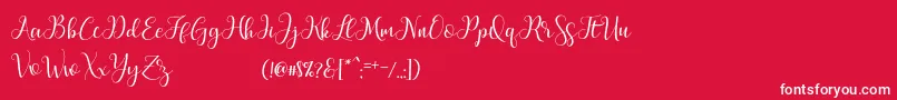 Fonte MarchyScriptDemo – fontes brancas em um fundo vermelho