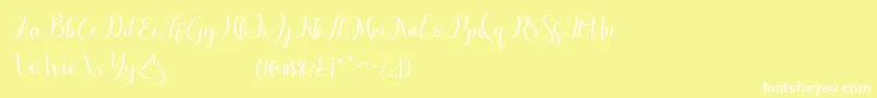 MarchyScriptDemo Font – White Fonts on Yellow Background