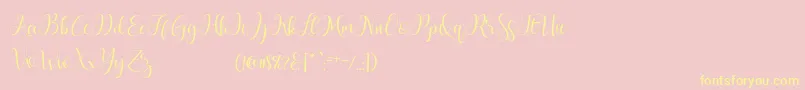MarchyScriptDemo Font – Yellow Fonts on Pink Background