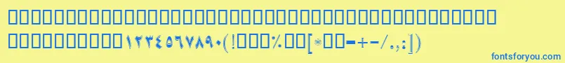 Czcionka BSara – niebieskie czcionki na żółtym tle