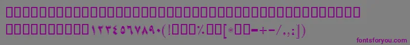 BSara-fontti – violetit fontit harmaalla taustalla