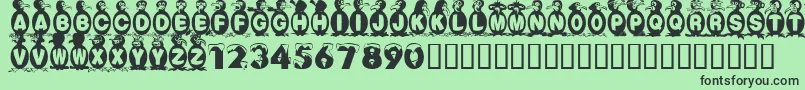 Fonte FlyingPenguin – fontes pretas em um fundo verde