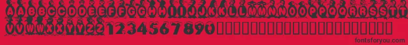 FlyingPenguin Font – Black Fonts on Red Background