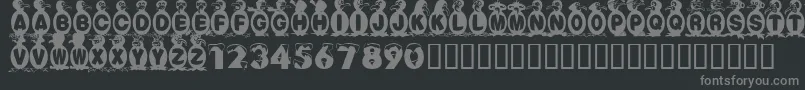 FlyingPenguin Font – Gray Fonts on Black Background