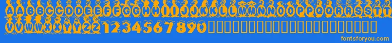 FlyingPenguin Font – Orange Fonts on Blue Background