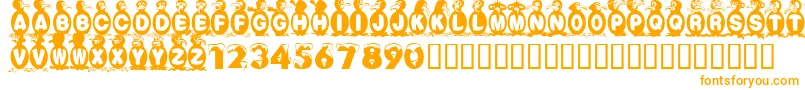 FlyingPenguin Font – Orange Fonts on White Background