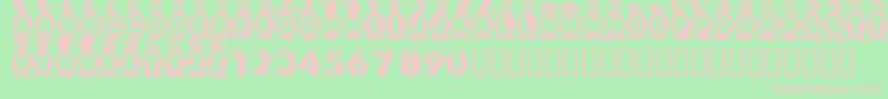 フォントFlyingPenguin – 緑の背景にピンクのフォント