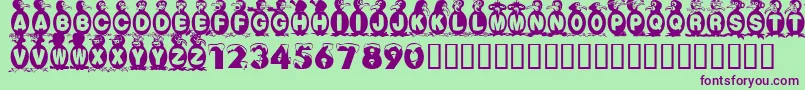 FlyingPenguin Font – Purple Fonts on Green Background