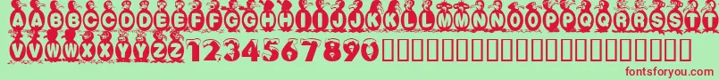 FlyingPenguin Font – Red Fonts on Green Background