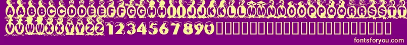 FlyingPenguin Font – Yellow Fonts on Purple Background