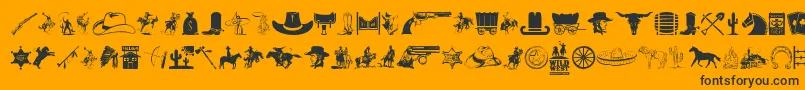 Шрифт WildWestIcons – чёрные шрифты на оранжевом фоне