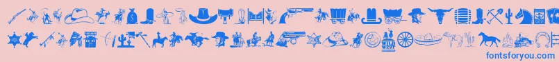 WildWestIcons Font – Blue Fonts on Pink Background