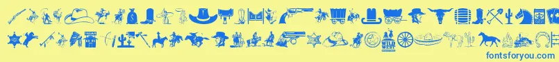 WildWestIcons Font – Blue Fonts on Yellow Background