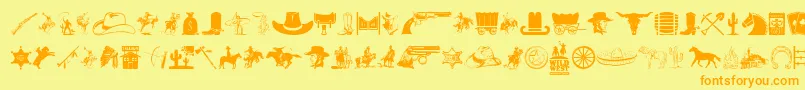 WildWestIcons Font – Orange Fonts on Yellow Background