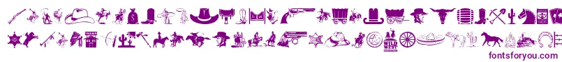 WildWestIcons-Schriftart – Violette Schriften auf weißem Hintergrund