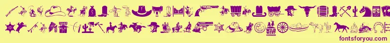 WildWestIcons Font – Purple Fonts on Yellow Background