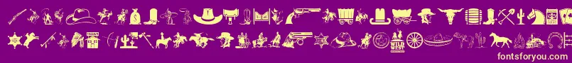 WildWestIcons Font – Yellow Fonts on Purple Background