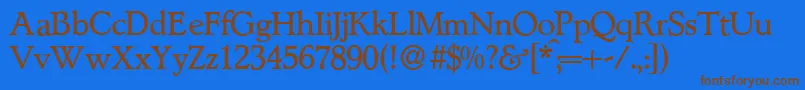 L890RomanBold Font – Brown Fonts on Blue Background