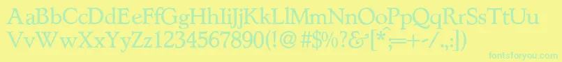 L890RomanBold Font – Green Fonts on Yellow Background