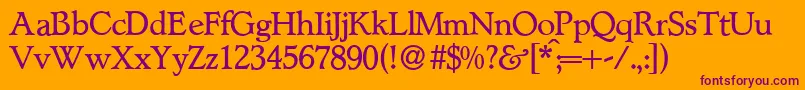 L890RomanBold Font – Purple Fonts on Orange Background